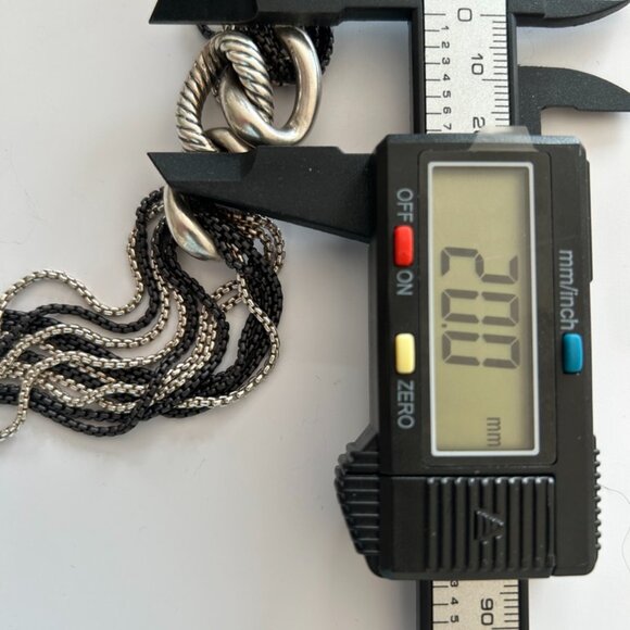 David Yurman 41” Silver & Blackened Multi-Strand Curb Chain Necklace - Picture 16 of 16